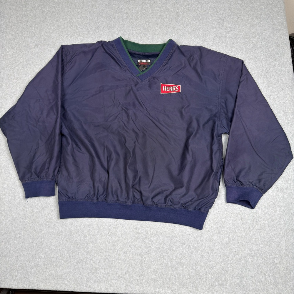 VTG Ultraclub Collection Herrs Mens Pullover Windbreaker Jacket Navy Size XL